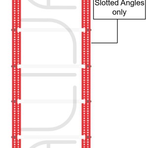 Slotted Angles Red Color (Powder Coated)
