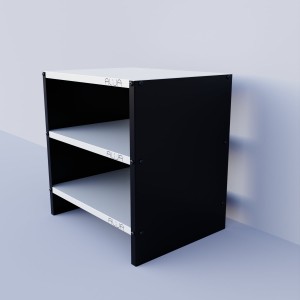 Solid Metal Bookcase/Library/Book Shelf/Rack (24"H x 23"L x 18"D) With 3 Shelves