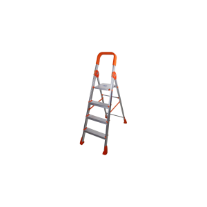ALIJA 4 Step Aluminum Ladder | Foldable | Anti-Slip Steps | Safety Handrail | Heavy-Duty Home Ladder