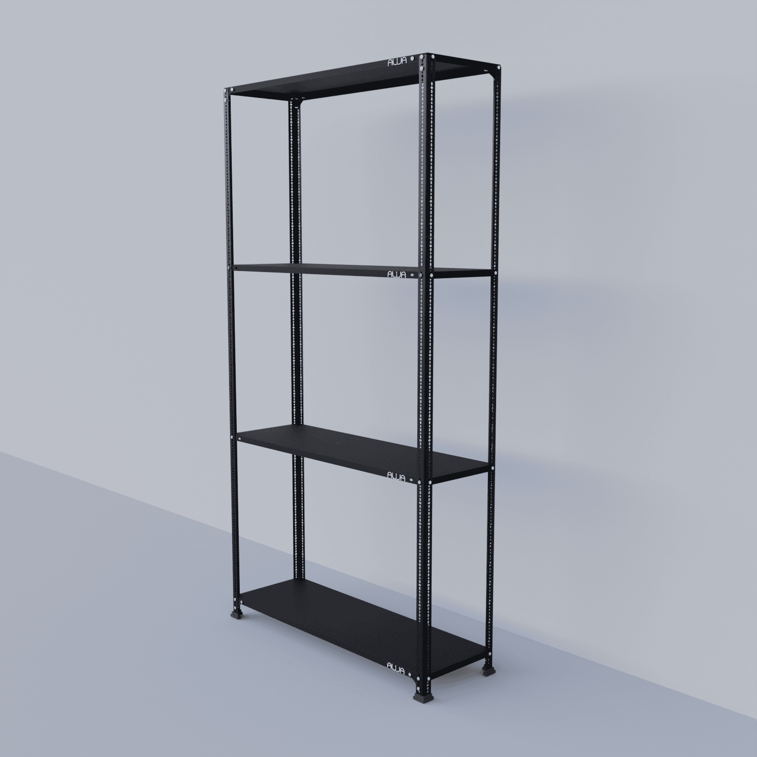Slotted Angle Metal Rack Black (87